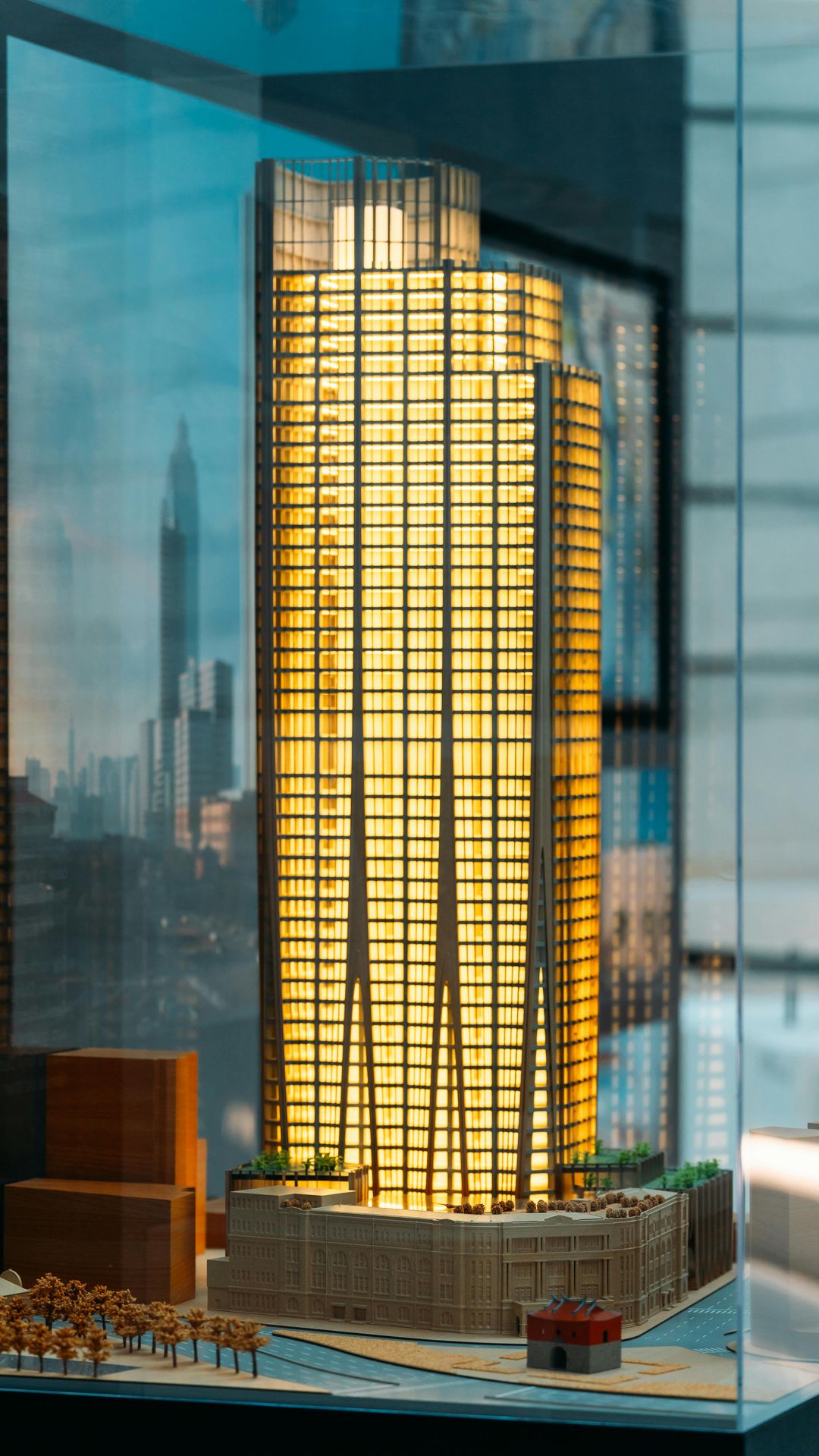 Real estate development scale model displayed for investor and buyer presentations